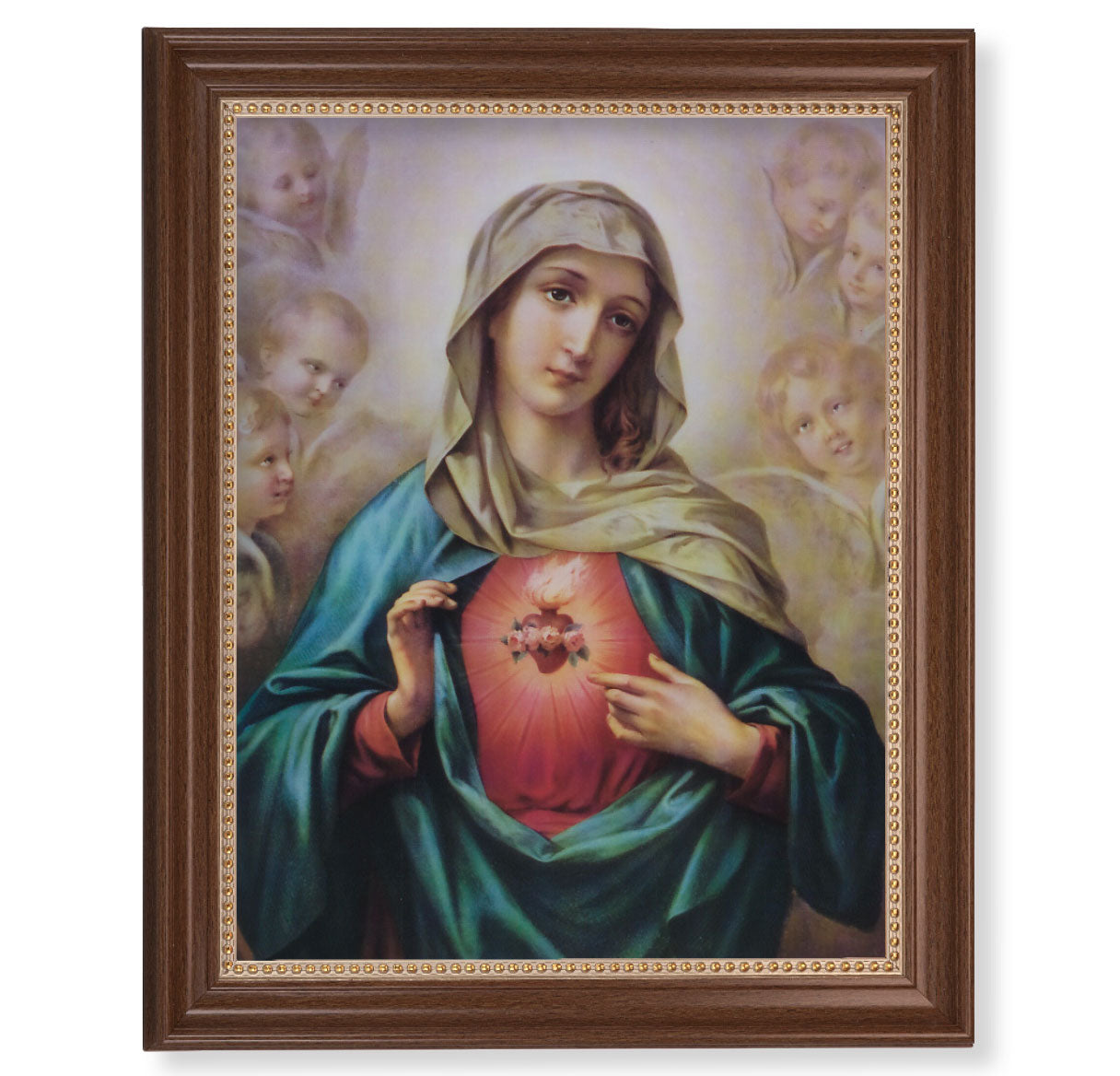 Immaculate Heart of Mary Dark Walnut Framed Art