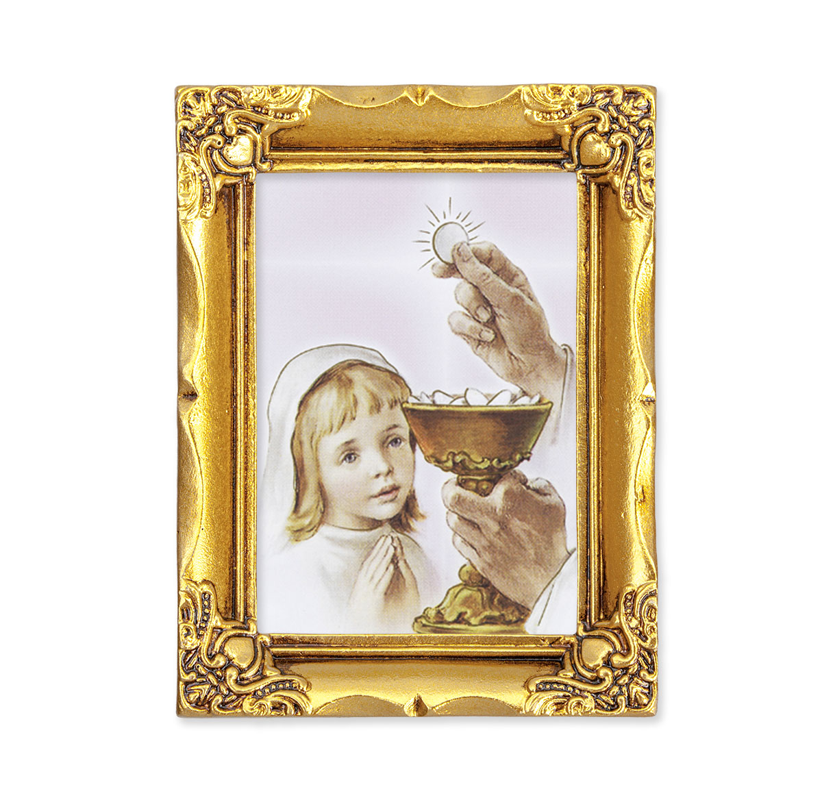 Communion Girl Antique Gold Framed Art