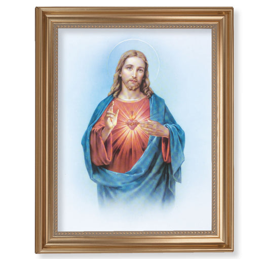 Sacred Heart of Jesus Gold Framed Art