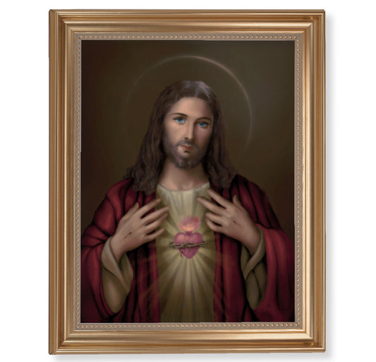 Sacred Heart of Jesus Gold Framed Art