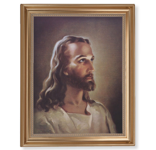 Head of Christ Gold Framed Art