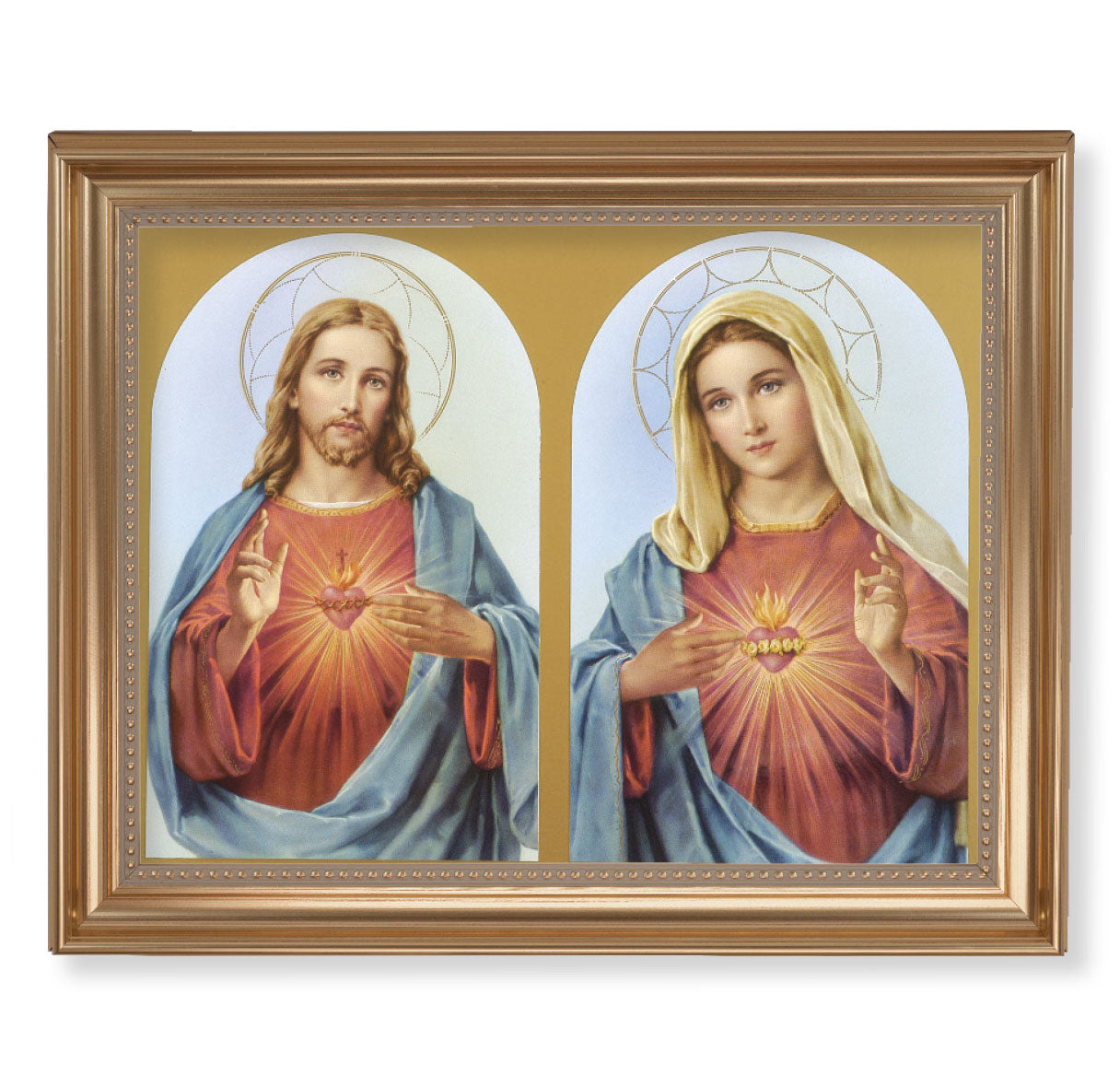 The Sacred Hearts Gold Framed Art