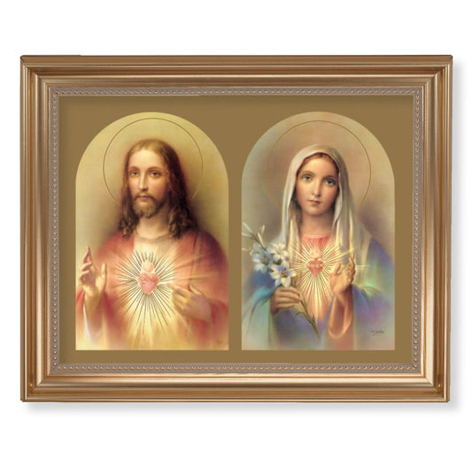 The Sacred Hearts Gold Framed Art