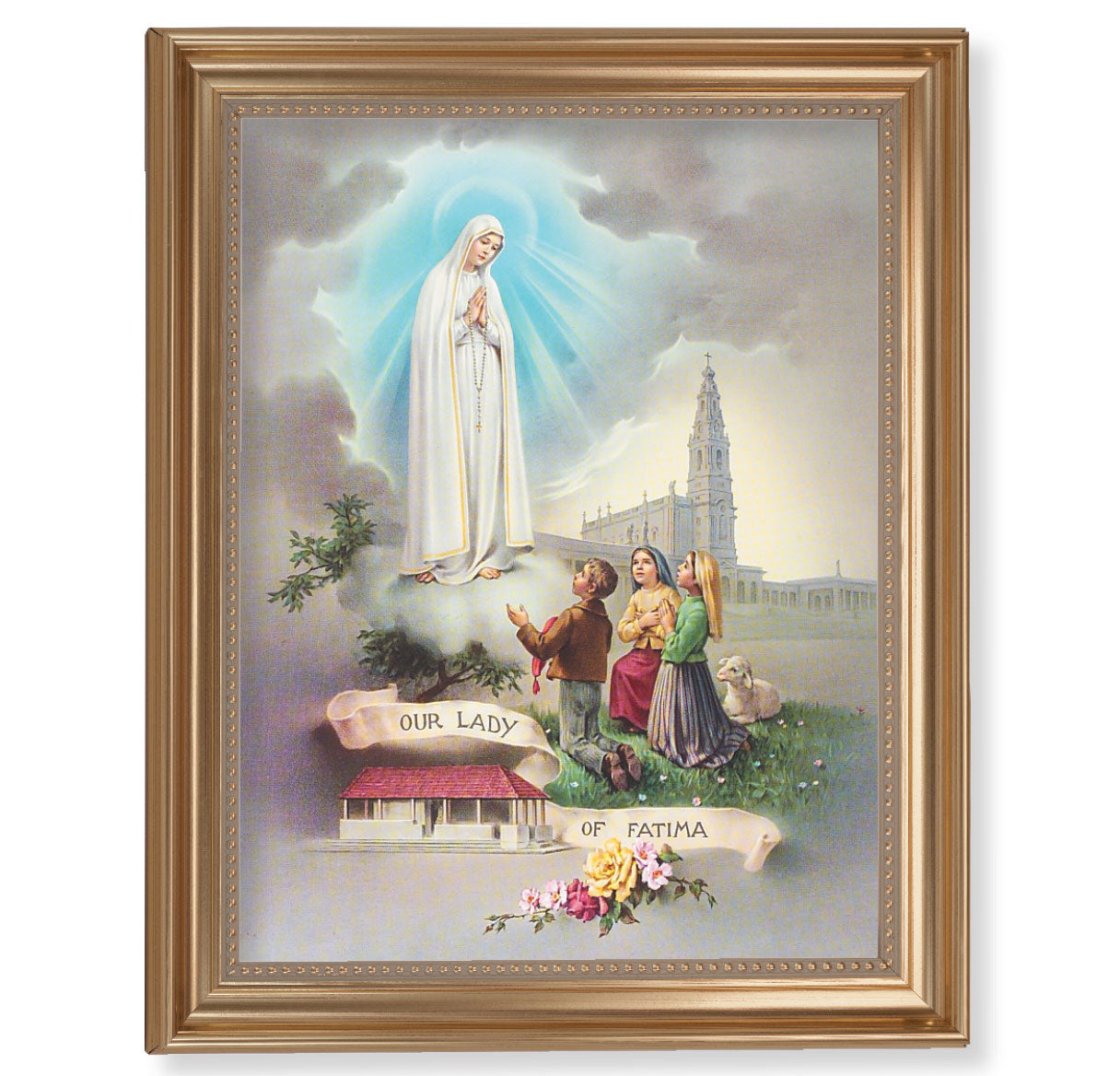 Our Lady of Fatima Gold Framed Art