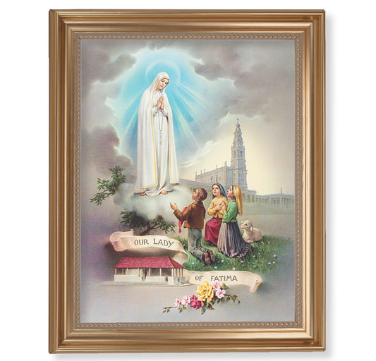 Our Lady of Fatima Gold Framed Art