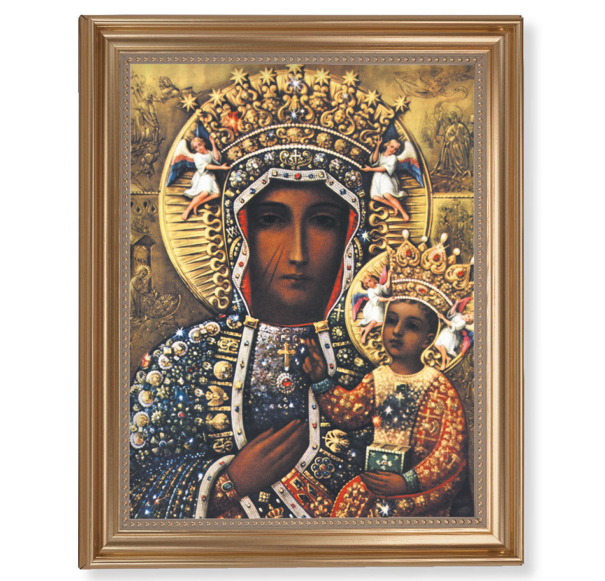 Our Lady of Czestochowa Gold Framed Art