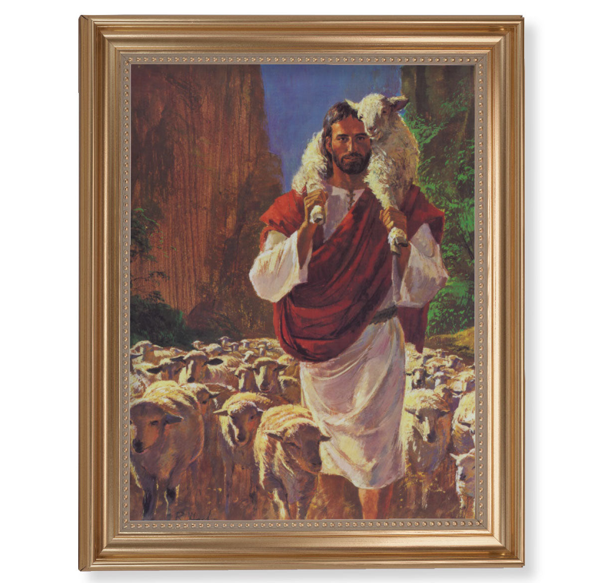 The Good Shepherd Gold Framed Art