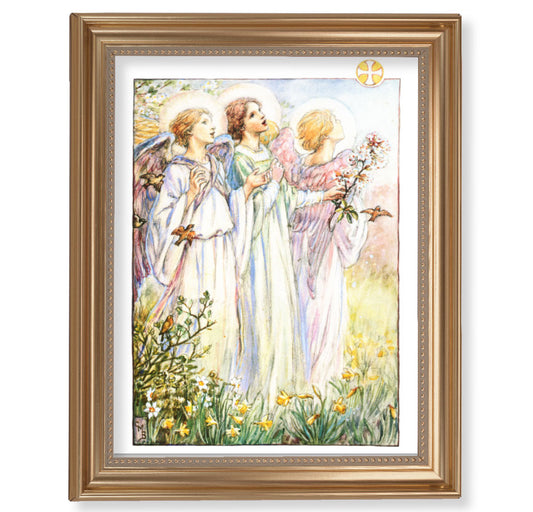 Three Angels Gold Framed Art