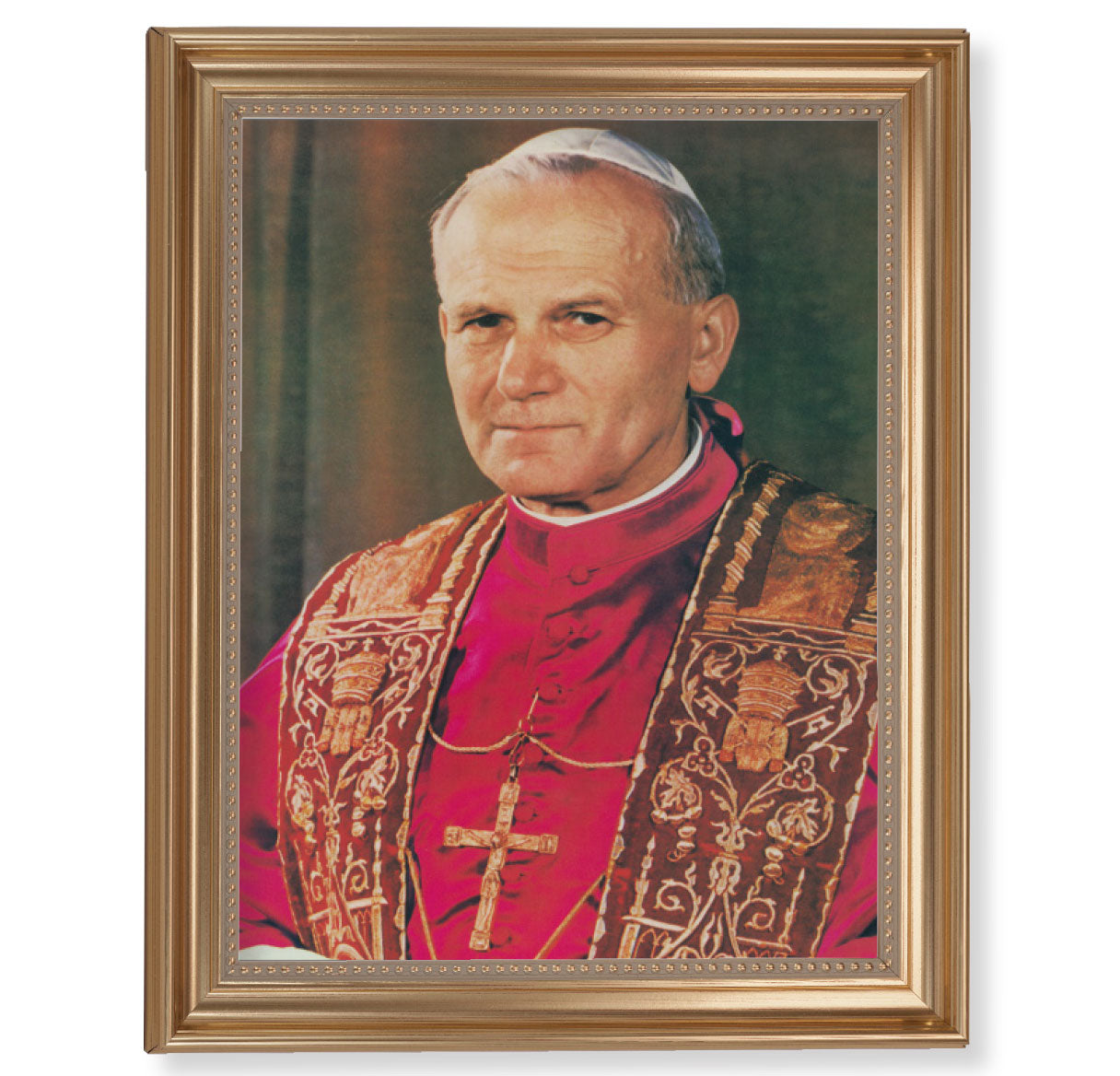 St. John Paul II Gold Framed Art