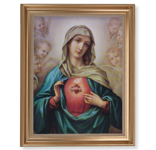 Immaculate Heart of Mary Gold Framed Art