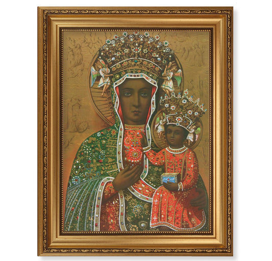 Our Lady of Czestochowa Antique Gold Framed Art