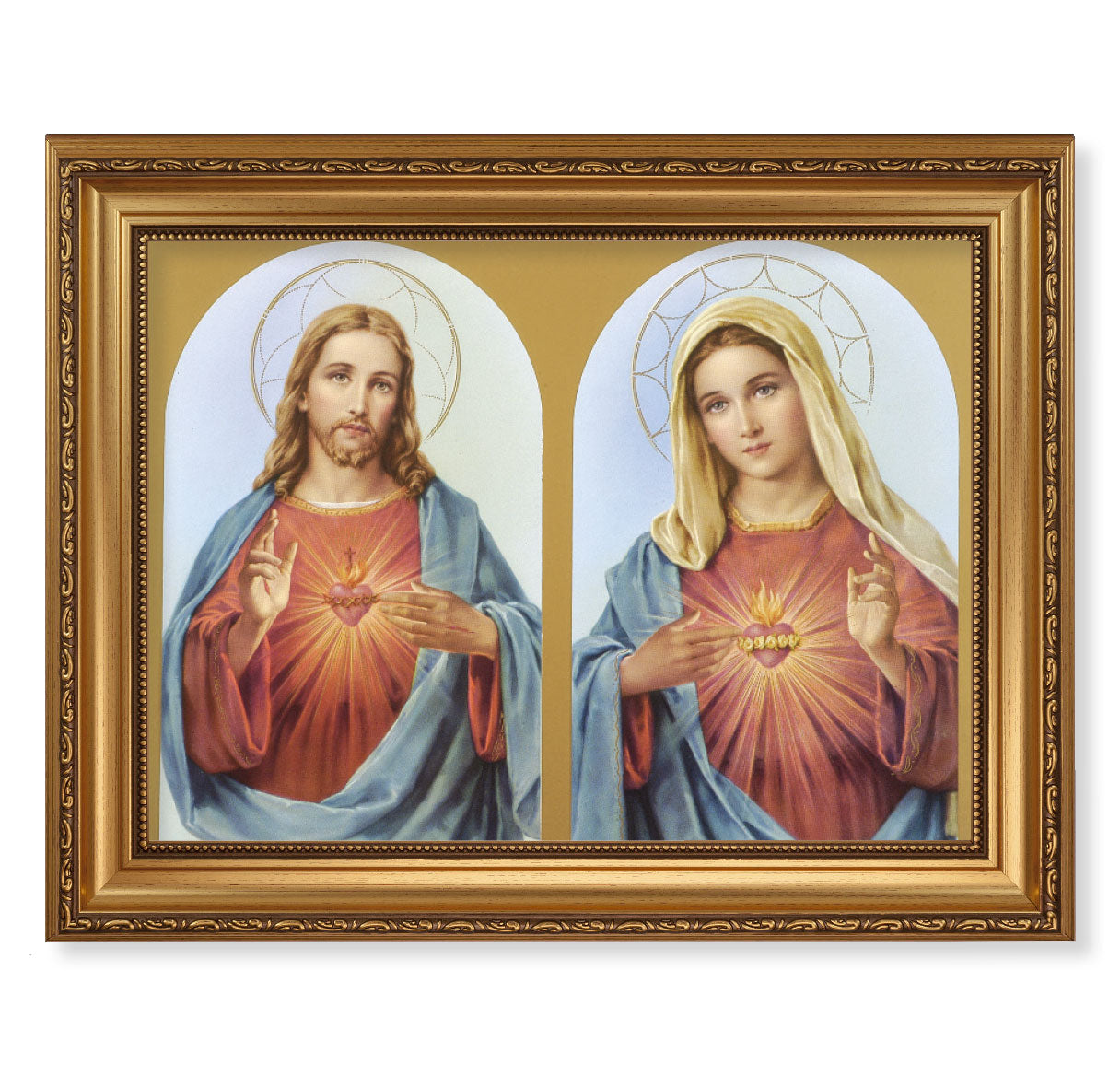 The Sacred Hearts Antique Gold Framed Art