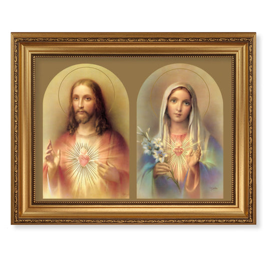 The Sacred Hearts Antique Gold Framed Art