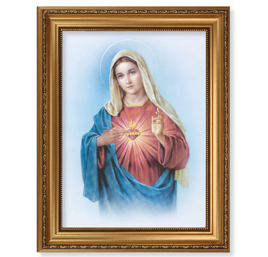 Immaculate Heart of Mary Antique Gold Framed Art