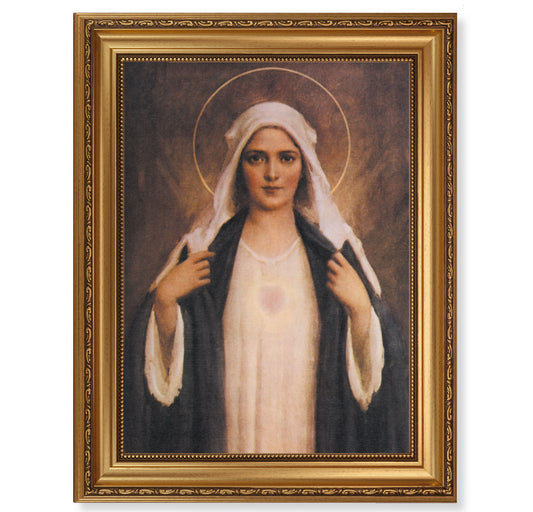 Immaculate Heart of Mary Antique Gold Framed Art