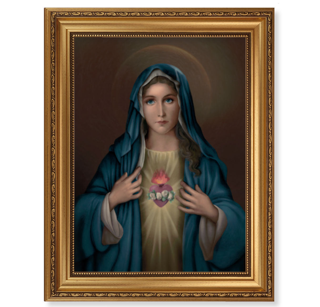 Immaculate Heart of Mary Antique Gold Framed Art
