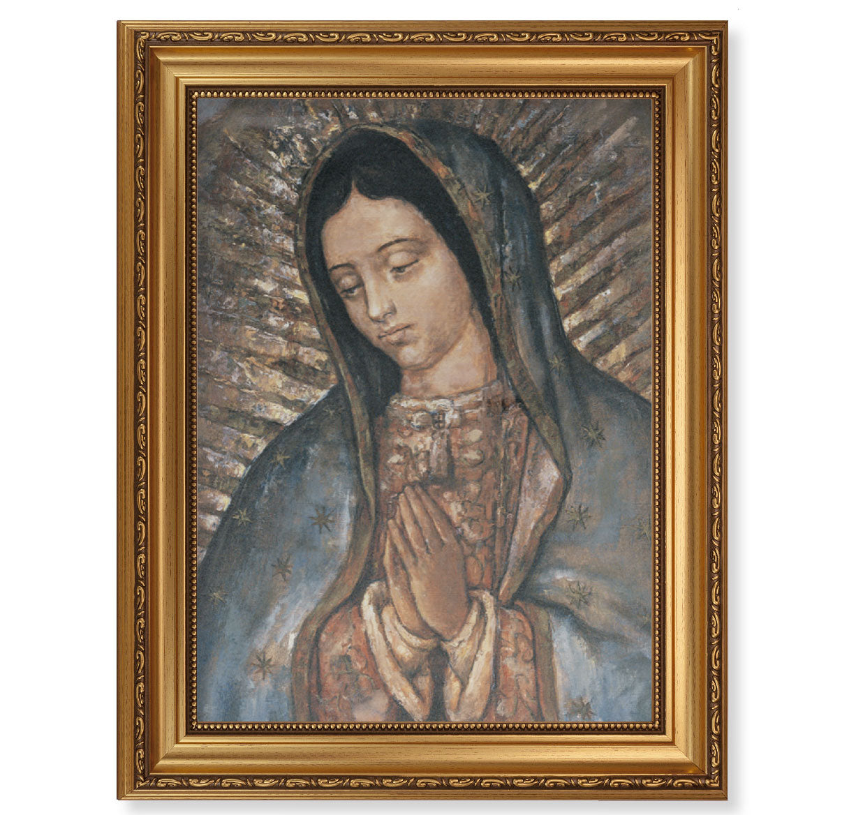 Our Lady of Guadalupe Gold Wood Framed Canvas Art