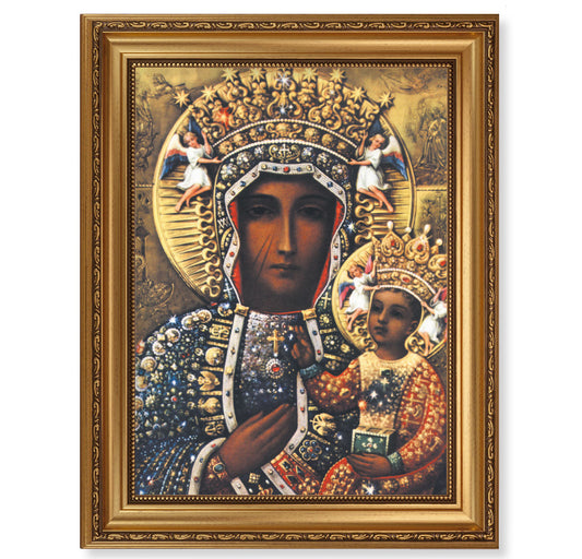 Our Lady of Czestochowa Antique Gold Framed Art