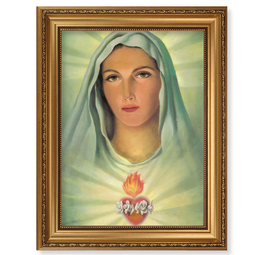 Immaculate Heart of Mary Antique Gold Framed Art