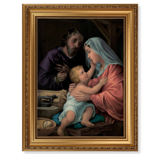 Holy Family Antique Gold Framed Art