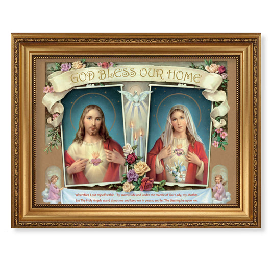 House Blessing - SHJ and IHM Antique Gold Framed Art