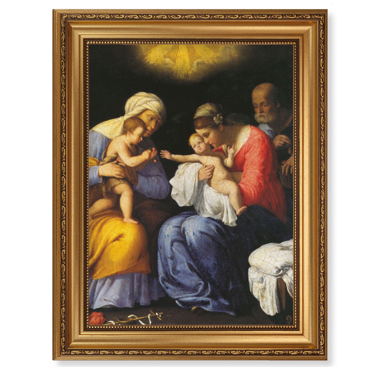 St. Anne, John the Baptist and the Holy Family Antique Gold Framed Art