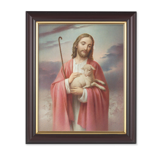 Good Shepherd Walnut Framed Art