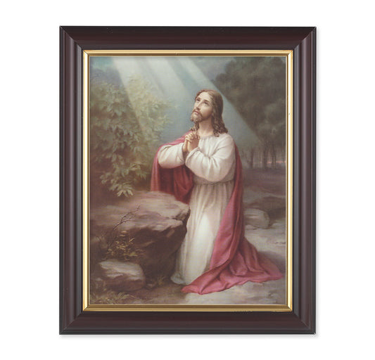Christ on the Mount of Olives Walnut Framed Art