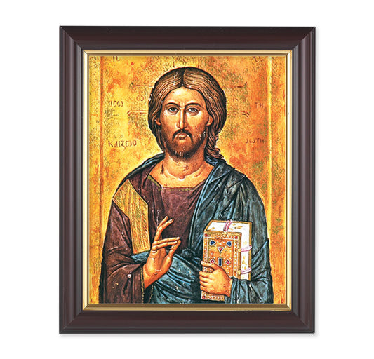 Christ All Knowing Walnut Framed Art