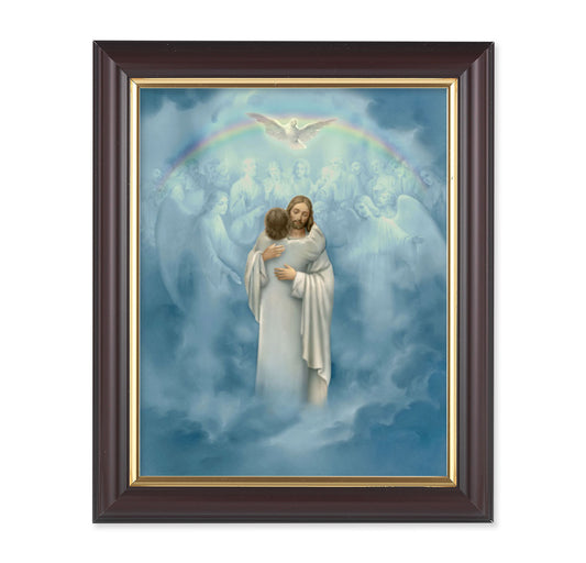 Christ Welcoming Home Walnut Framed Art