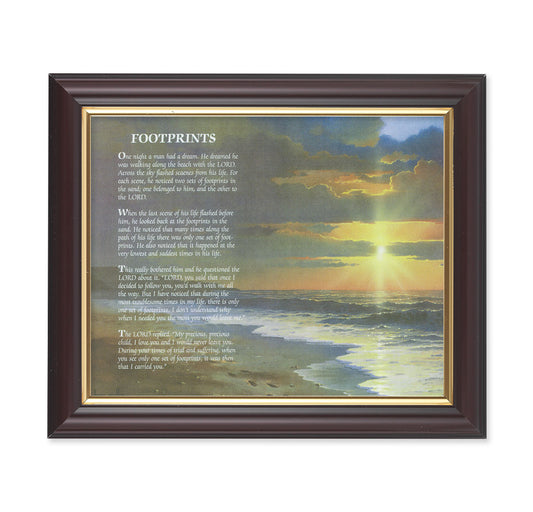Footprints Walnut Framed Art