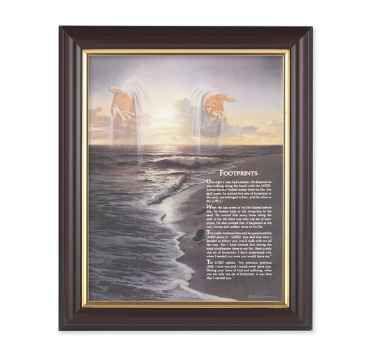 Footprints Walnut Framed Art