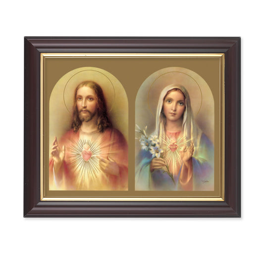 The Sacred Hearts Walnut Framed Art