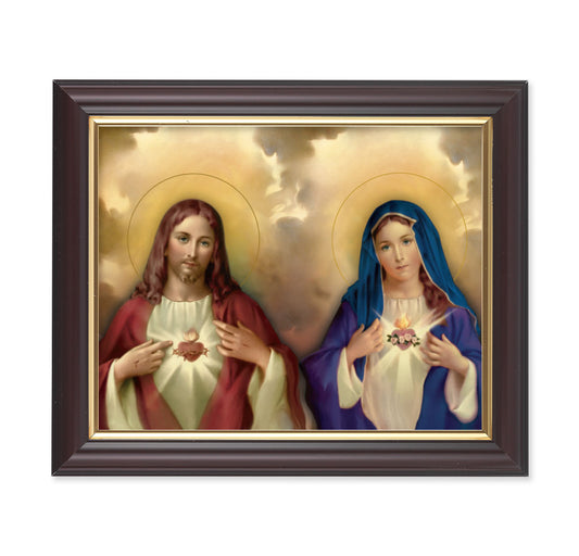 The Sacred Hearts Walnut Framed Art