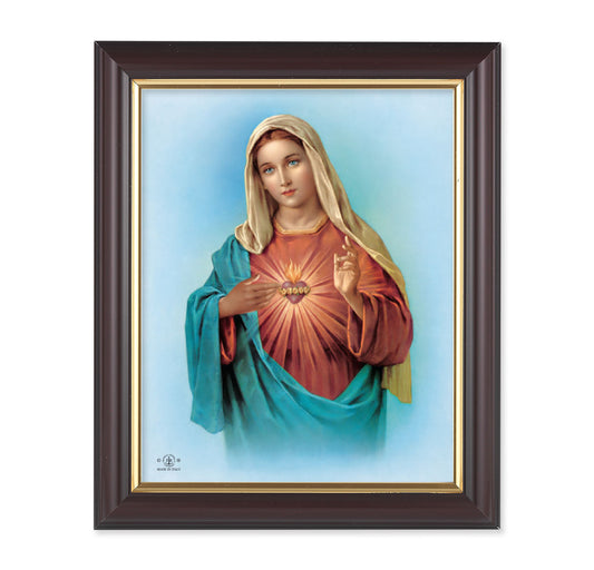 Immaculate Heart of Mary Walnut Framed Art