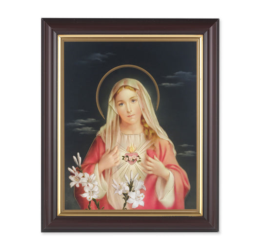 Immaculate Heart of Mary Walnut Framed Art