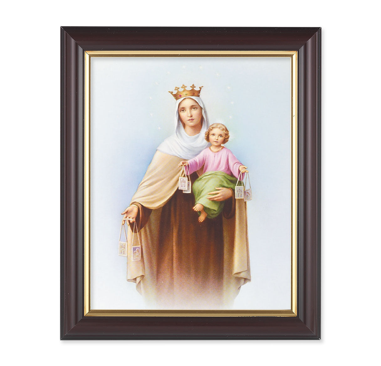 Our Lady of Mount Carmel Walnut Framed Art