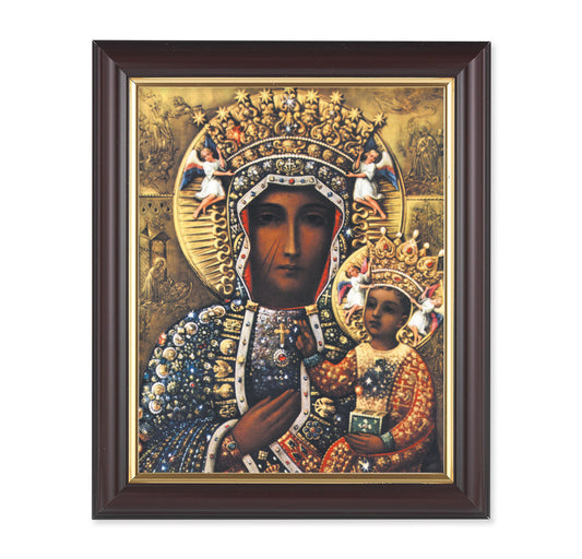 Our Lady of Czestochowa Walnut Framed Art