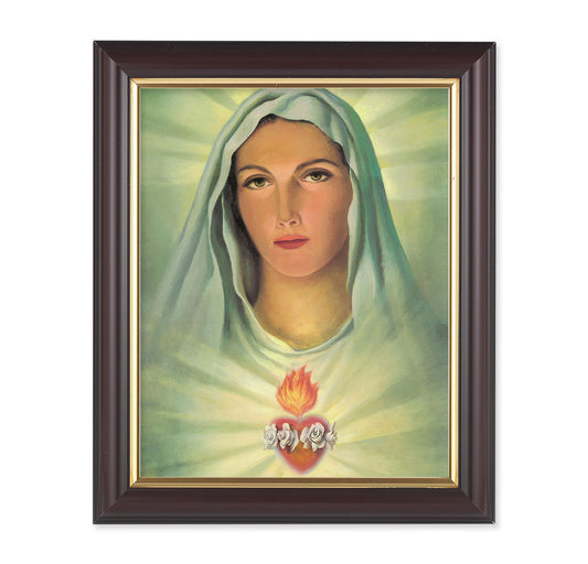 Immaculate Heart of Mary Walnut Framed Art