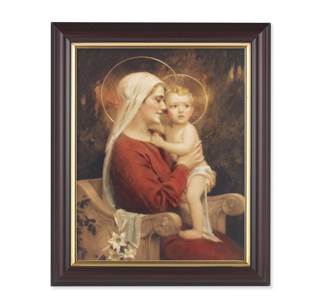 Madonna and Child Walnut Framed Art
