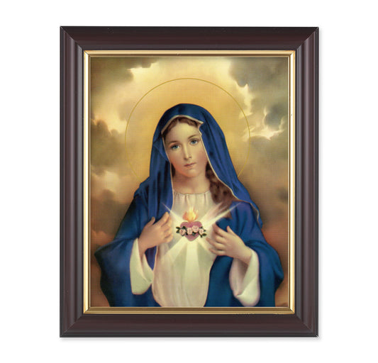Immaculate Heart of Mary Walnut Framed Art