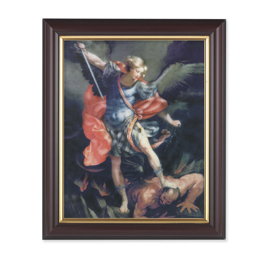 St. Michael Walnut Framed Art