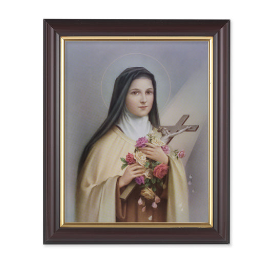 St. Therese Walnut Framed Art