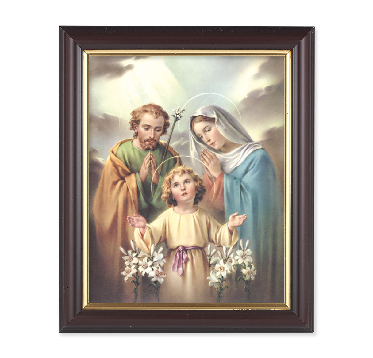 Holy Family Walnut Framed Art