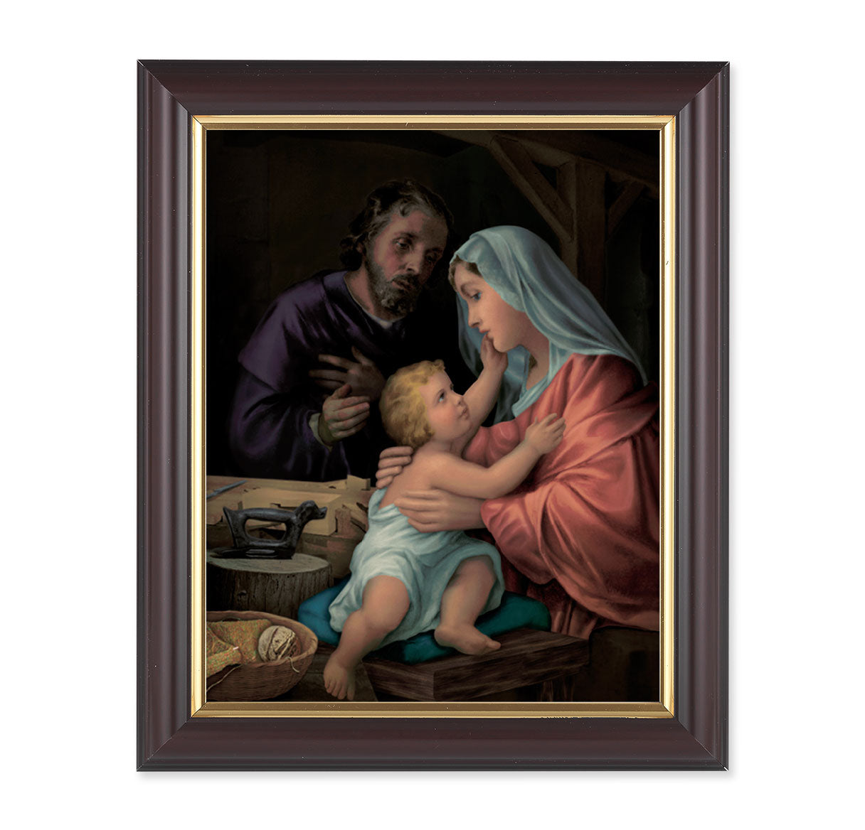 Holy Family Walnut Framed Art