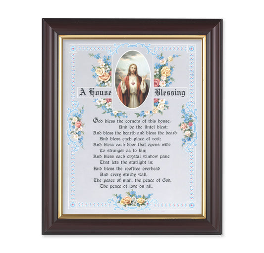 House Blessing Walnut Framed Art