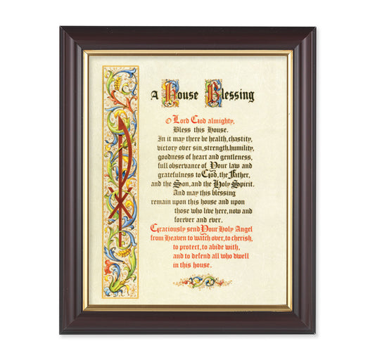 House Blessing Walnut Framed Art