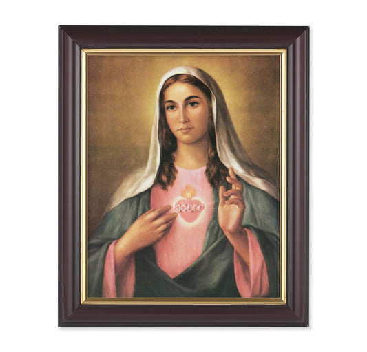 Immaculate Heart of Mary Walnut Framed Art