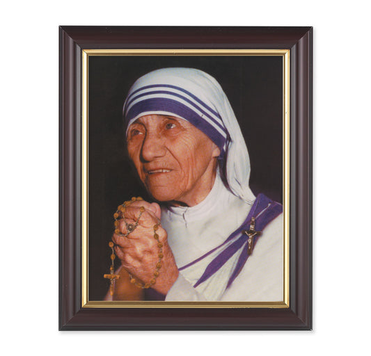 St. Teresa of Calcutta Walnut Framed Art