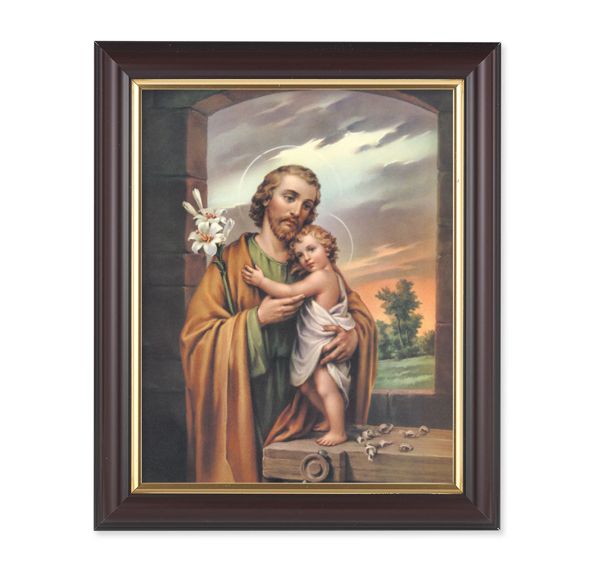 St. Joseph Walnut Framed Art